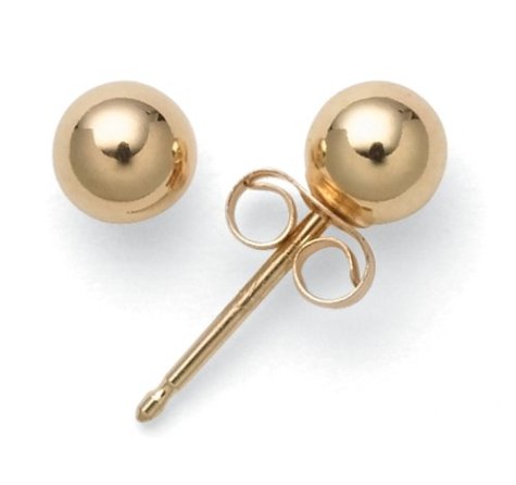14k Yellow Gold 4mm Ball Earrings