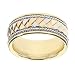 Jewelry : 14k Tri-Color Hand Woven Engraved Women's Band, 8mm.