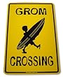 Grom Crossing Aluminum Sign in Yellow