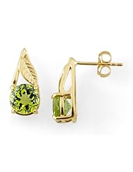 Peridot Earrings in 14K Yellow Gold