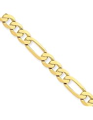 6.25mm, 14 Karat Yellow Gold, Flat Figaro Chain - 30 inch