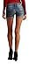 Aeropostale Women's Medium Wash Rip-And-Repair Denim Midi Shorts