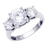 Valentines Day Bling Jewelry Sterling Silver Past Present Future CZ Engagement Ring