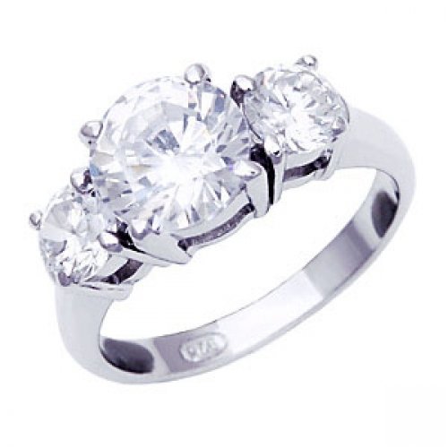 Bling Jewelry Sterling Silver Past Present Future Engagement Ring