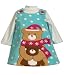 Bonnie Jean Baby/Infant Girls 3M-9M 2-Piece AQUA BLUE SNOW TEDDY BEAR Holiday Party Jumper Dress Set