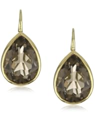 Ray Griffiths 18k Yellow Gold Medium Pear Shaped Green Amethyst Hook Earrings