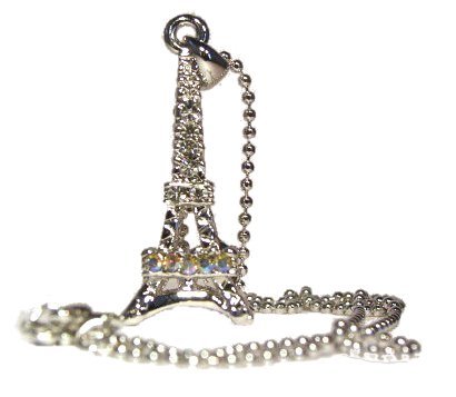 Click here to buy AB and Clear Crystal 16 3D Eiffel Tower Paris Necklace.