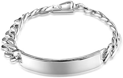 XFH Stainless Steel Cuban Curb Chain Link ID Bracelet for Men 8.5" Lenght