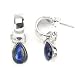 Barse Sterling Silver Lapis Charm Hoop Earrings