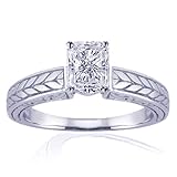 1 Radiant Cut Vintage Diamond Engagement Ring SI1