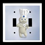 PILLSBURY DOUGHBOY DOUBLE TOGGLE SWITCH PLATE