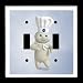 PILLSBURY DOUGHBOY DOUBLE TOGGLE SWITCH PLATE