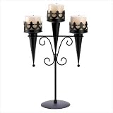 Gifts & Decor Black Iron Medieval Style Triple Lantern Candle Stand