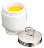 Kitchen Craft Porcelain Egg Coddlers with Stainless Steel Tops, Carded Set of Two