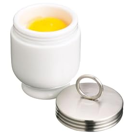 Kitchen Craft Porcelain Egg Coddlers with Stainless Steel Tops, Set of Two