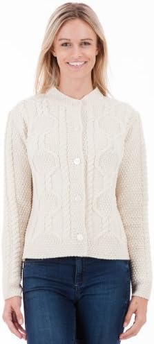 Cherry Lewis Womens Aran Cardigan Extra Large - Cream