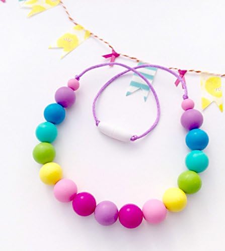 LittleLemonTreasures Rainbow Toddler Teething Necklace