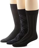 Kenneth Cole Men’s Double Sided Diagonal 3 Pack Socks