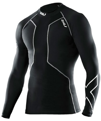 2XU Men's Swim Recovery Compression Top, XX-Large, Black/Black