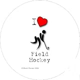 I Love Field Hockey 2.25 inch (58mm) Round Keyring