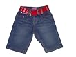 Cutie Patootie Girls Denim Shorts w/ Red Belt ~ Size (4-6)