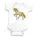 Girl Unicorn First Birthday Outfit, Girls One Year Old Unicorn Shirt (Glitter Gold, 12-18 Months)