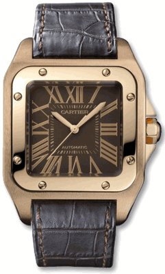 NEW CARTIER SANTOS 100 XL MENS 18K GOLD WATCH W20127Y1