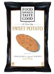 FoodShouldTasteGood Sweet Potato Tortilla Chips, 5.5-Ounce Bags (Pack of 12)