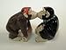 Chimpanze Chimp Kissing Salt and Pepper Shaker Shakers Set