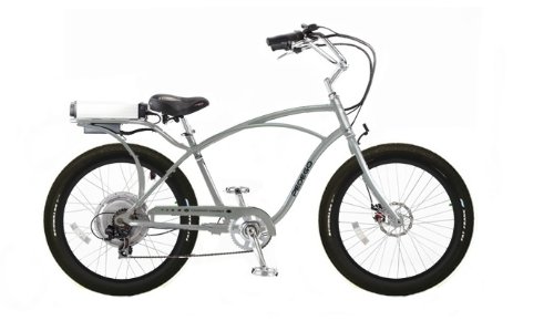 Pedego Classic Cruiser Silver with Black Rims Tire/Seat Package: Black Balloon