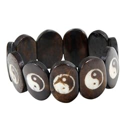 Stretchy Bracelet with Yin-Yang Symbol
