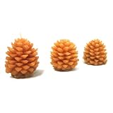 1.5 Tan Pine Cone Candles Set of 6