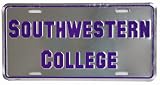 Southwestern College Metal License Plate Silver