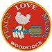 Woodstock Peace, Love, Music Embroidered Iron On Patch