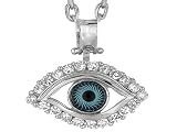 Sterling Silver 18 Inch Evil Eye Pendant LIFETIME WARRANTY