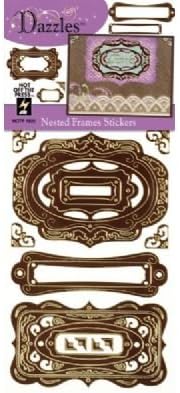 12 Pack Stickers Nested Frames Brown (Product Catalog: Mixed Media & Embellishments)
