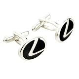 Black and Silver LEXUS Logo Automotive Car Cufflinks