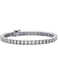8.00ct TTW Ladys Round Cut Diamond Tennis Bracellet in 18 Kt White Gold
