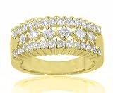 2.20 Ct. TW Round & Princess Cut Diamond Anniversary Band in 14 kt. Yellow Gold