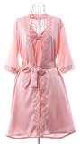 Women's Elegant Knee Length Nightgown and Robe Set--Pink, Gift Idea