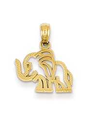 14K Yellow Gold Elephant Pendant