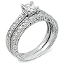 Sterling Silver Cubic Zirconia CZ Wedding Engagement Ring Set