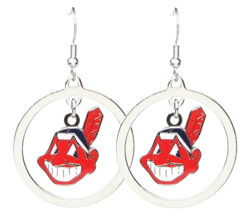 Cleveland Indians - MLB Floating Logo Hoop Earrings