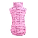 PanDaDa Puppy Small Pet Dog Cat Sweater Clothes Winter Coat Apparels Pink XXS