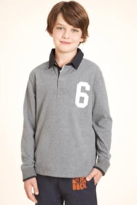Pure Cotton Ribbed Cuff Plain Rugby Top
