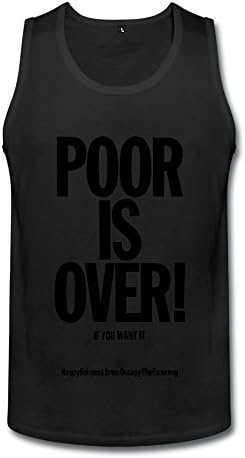 ZhiTian Men's Poor Over If Want It Tank Tops - L Black