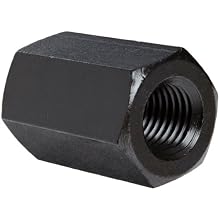 1117 Carbon Steel Coupling Nut, Black Oxide Finish, UNF 2B Threads, 7/8"-9 Thread Size, Pack Of 2