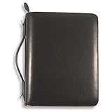 Day-Timer Desk 2 Zippered Armorhide Cowhide Handle Binder with Multi Pockets - Black