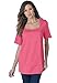 Roamans Women's Plus Size Square Neck Ultimate Tee