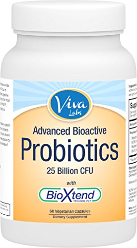 Viva Labs ADVANCED Probiotics, 60 Caps, 25 Billion CFU, BioXtend Technology for Targeted Release and Increased Absorption